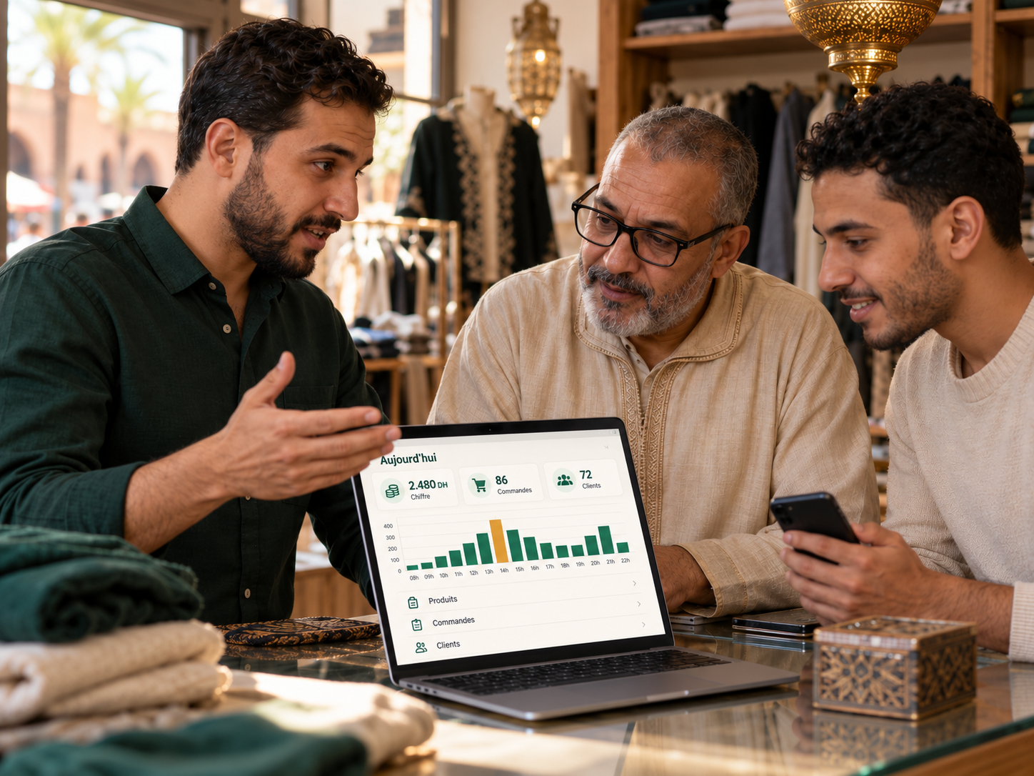 Session de formation avec l'équipe du commerçant